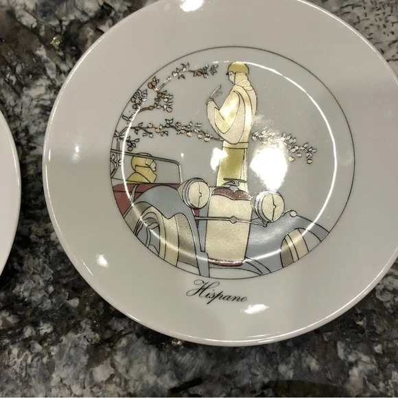Jacques Lobjoy art deco car theme plates - Picture 5 of 10